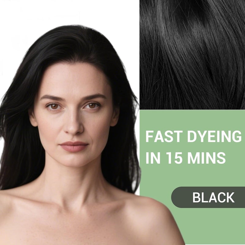 Farndu Black Hair Dye Shampoo for Women & Men, Gray Hair Coverage Herbal Natural 3 in 1 Hair Color Shampoo, Champu para canas - Image 2